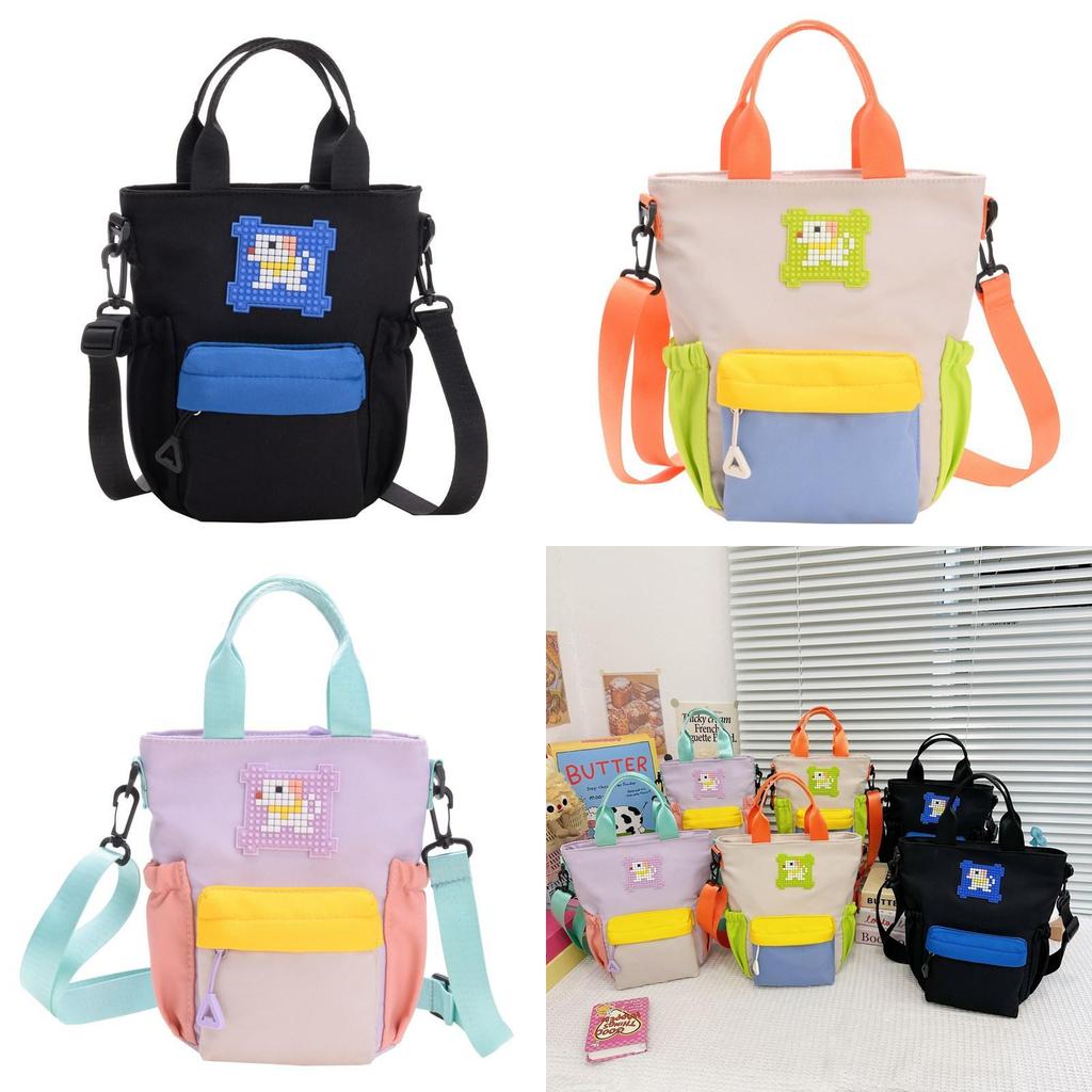 Kid Parent Color Block Crossbody Bag Nylon Breathable For Outdoor Daily Use