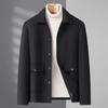 Autumn/Winter 2025 Plus Size Men's Woolen Lapel Jacket - Loose Fit for Larger Sizes