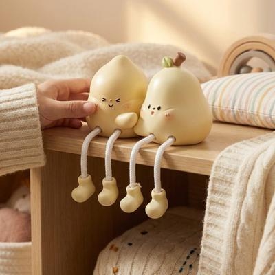 Pear Shape Ornament, Cute with Long-Leg Design Figurine, Resin Healing Table Decoration, for Home Bedroom Entrance