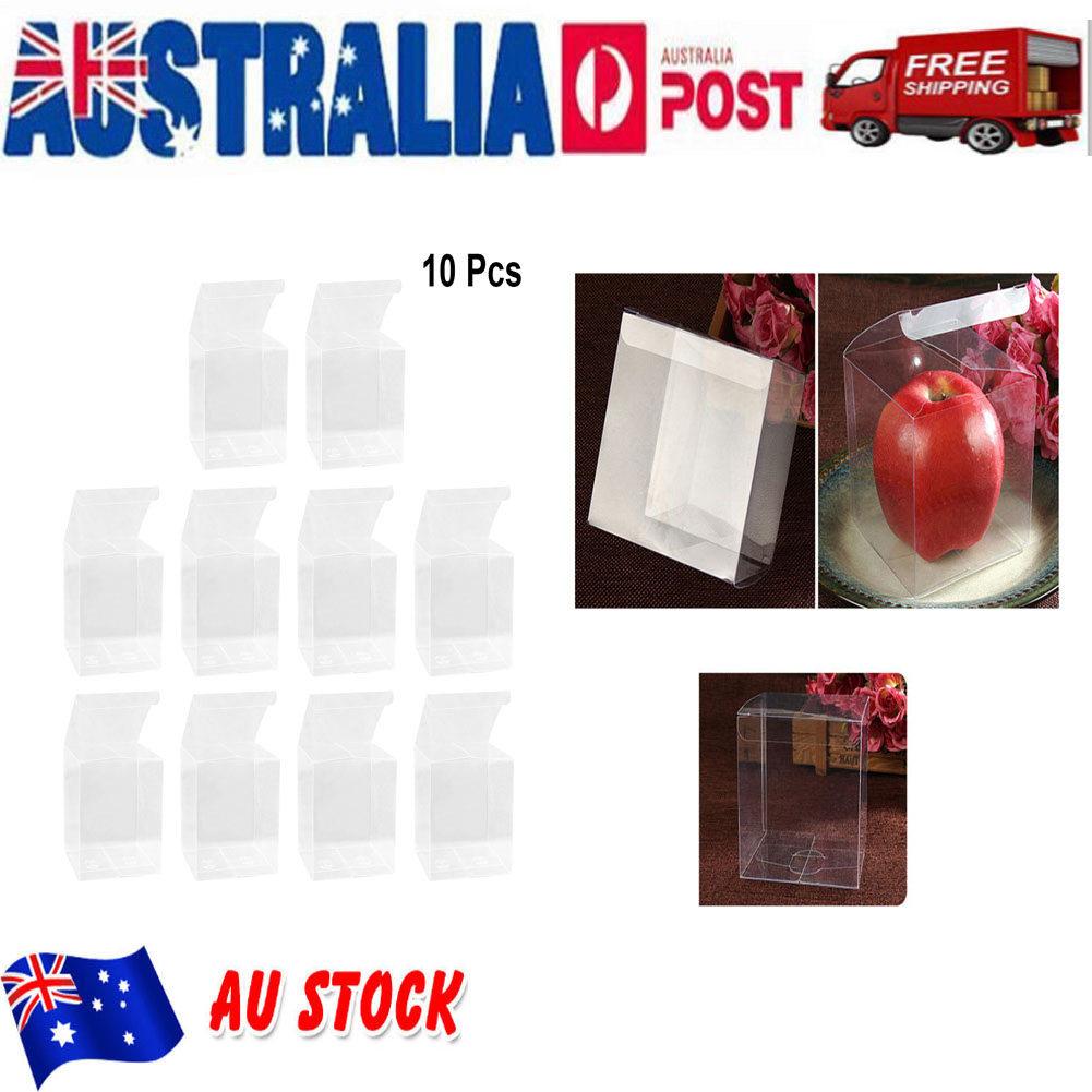 10 Stück Klare Transparente PVC Süßigkeitenbox Quadratische Plastik Geschenkverpackungsbox Hochzeit Dusche Geburtstagsparty 10x10x10cm