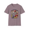 Unisex Softstyle T-Shirt Skeleton Clown Fight Circus Chaos Halloween