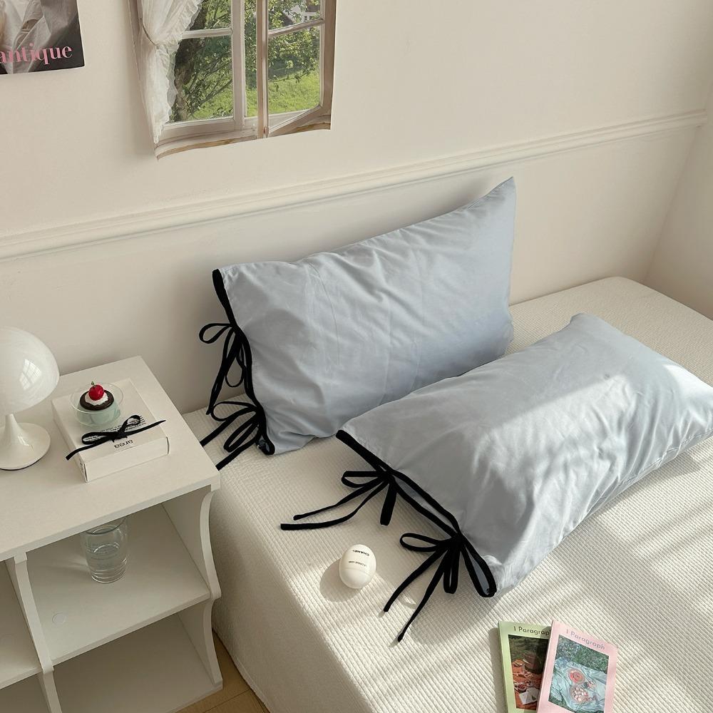 2PCS Soft Bow Pillow Cover Nordic Style Pillow Case Comfortable Cushion Covers  Girls Bedding