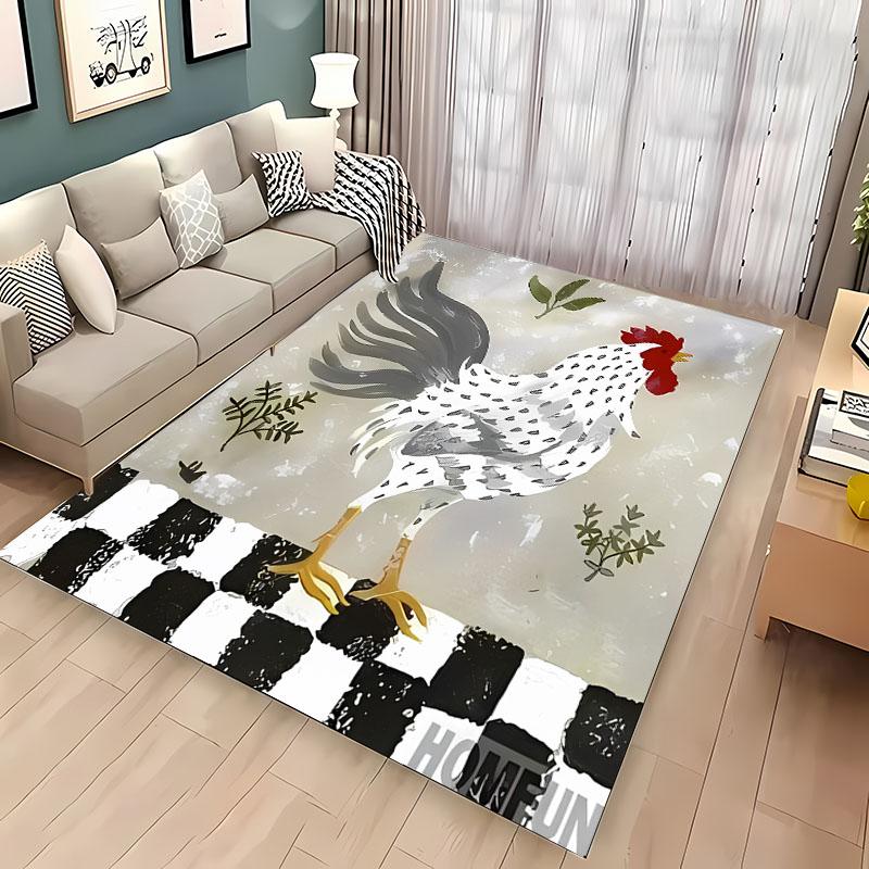 Funny Gallic Rooster 3D HD Printing Carpet for Living Room Cartoon Kid Bedroom Sofa Doormat Mat Floor Tapete Anti-slip Decor Rug
