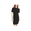 Karl Lagerfeld Minimalist Versatile Travel Solid Color Button Knit Short Sleeve Dress Women Dresses Black 236L1330