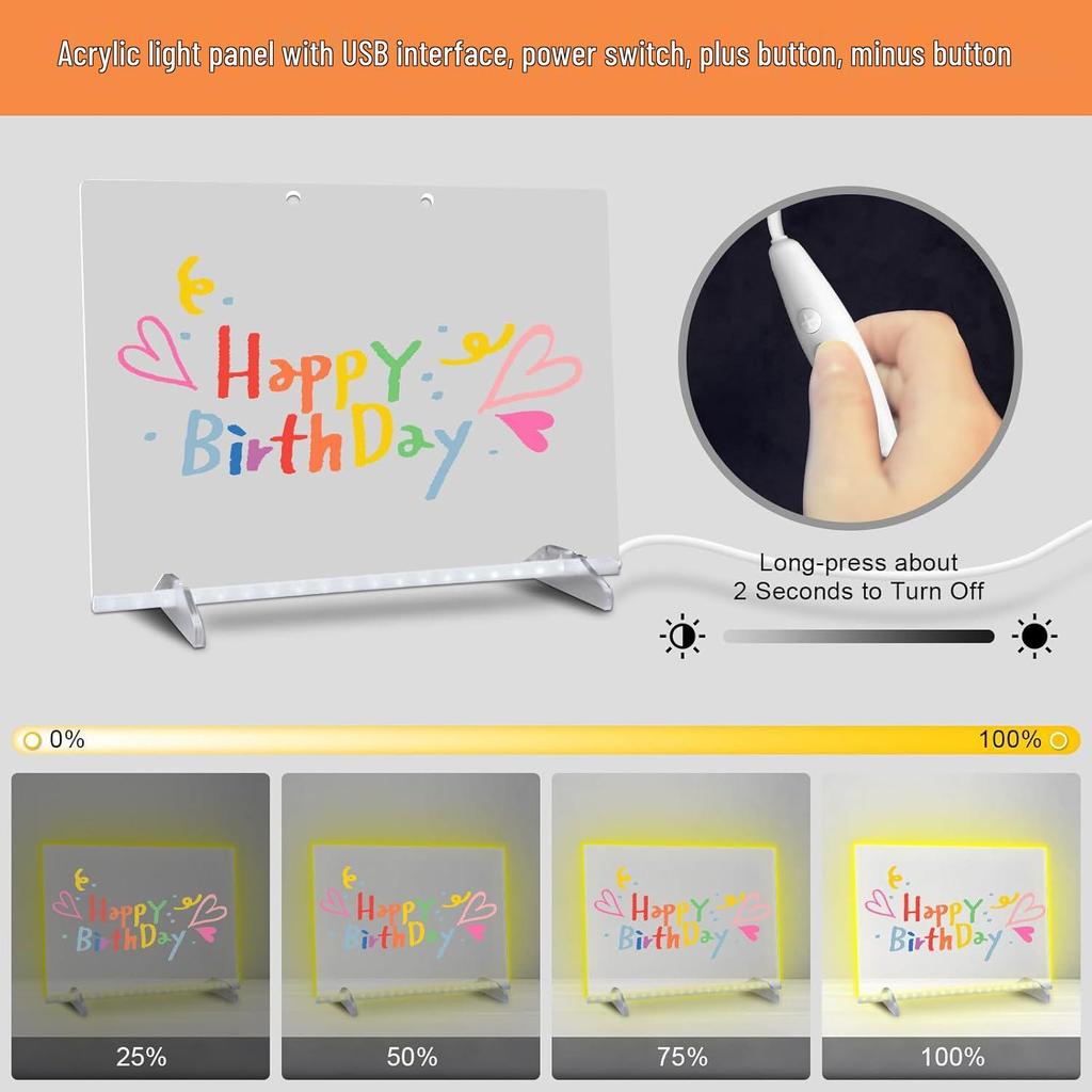 LED Luminous Acrylic Drawing Display Board Stand