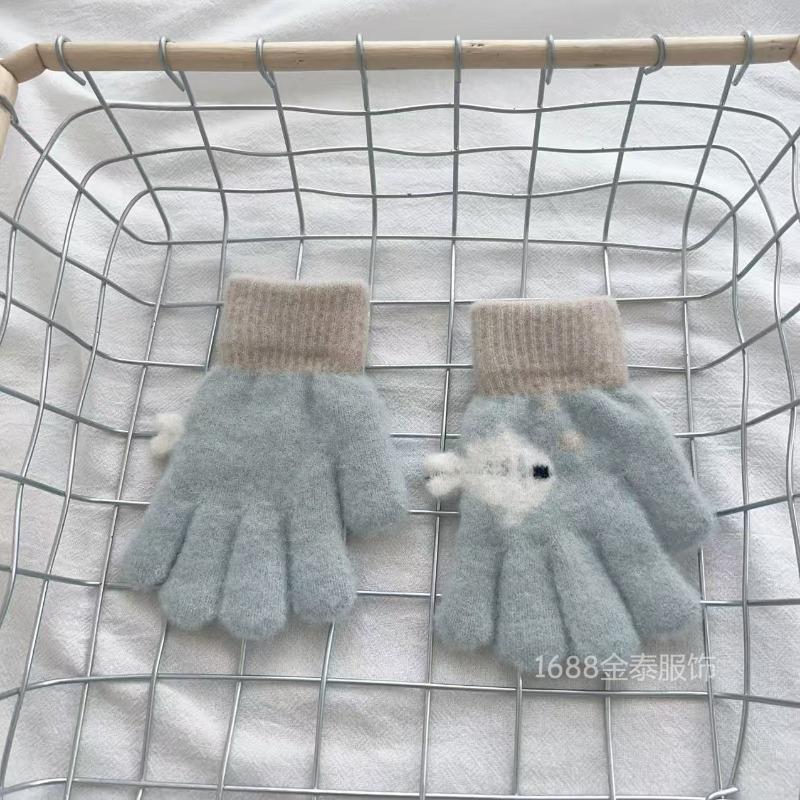 

- Детские перчатки с закрытыми пальцами для детей среднего возраста с мультяшной рыбкой, новые теплые и милые детские перчатки с закрытыми пальцами на осень и зиму 2-7 years old [average size]