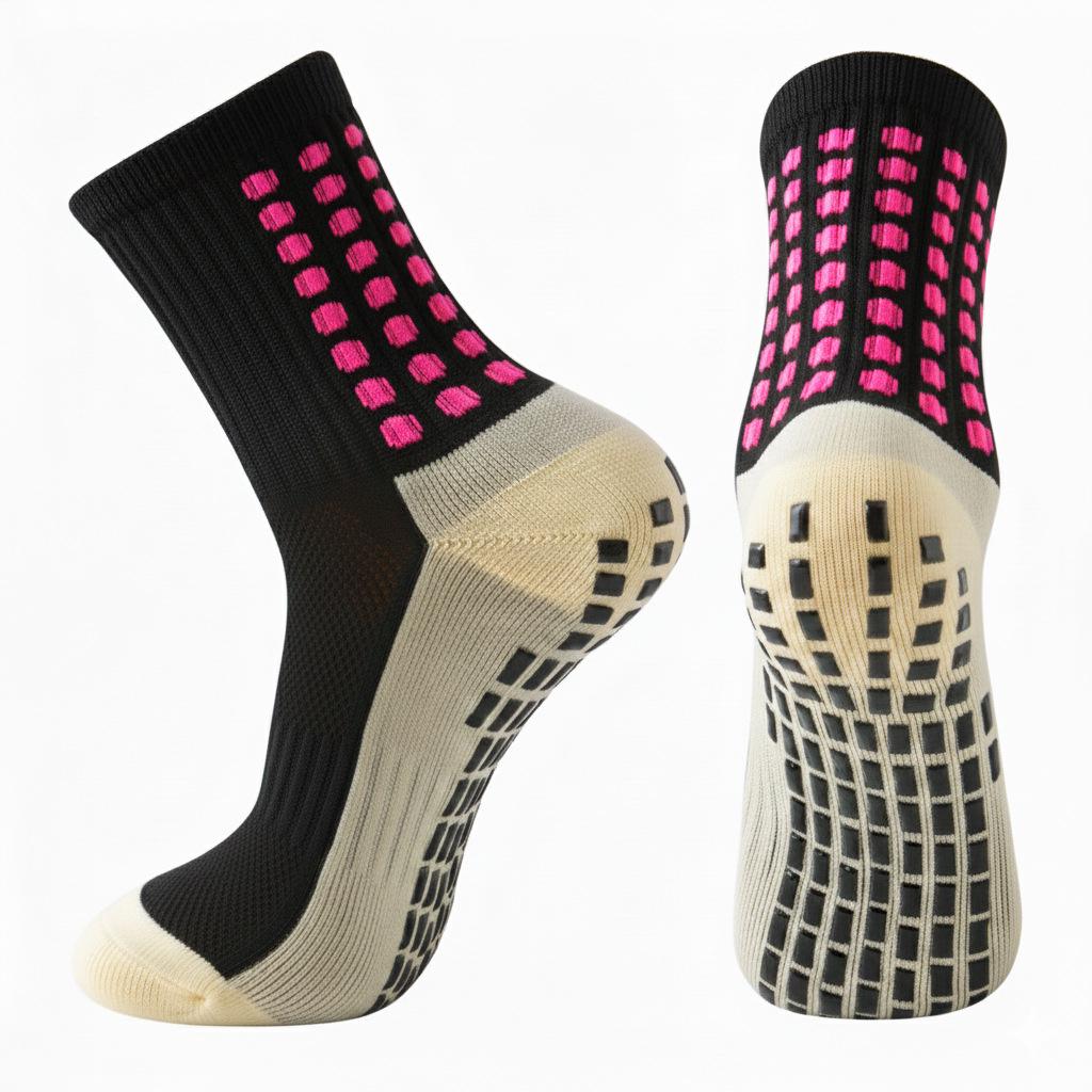 Unisex Anti-Slip Breathable Mid-Calf Football Socks with Moisture-Wicking Terry Sport Bottom