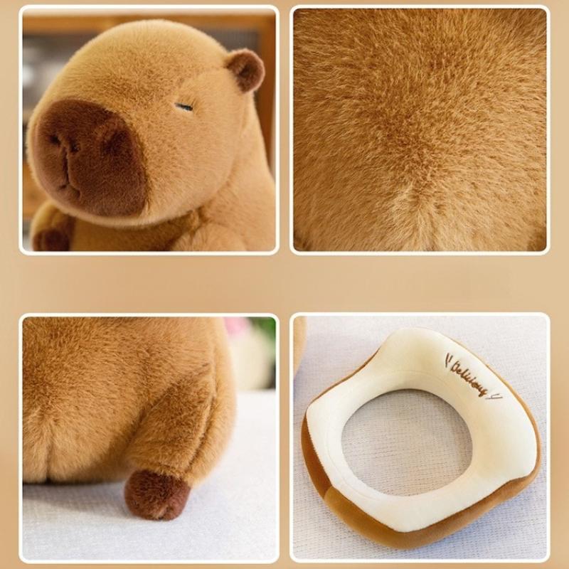Bread Toast Water Dolphin Doll Sleep Cuddle Capybara Ornament Plush Toy Girl Pillow Birthday Gift Home Decoration