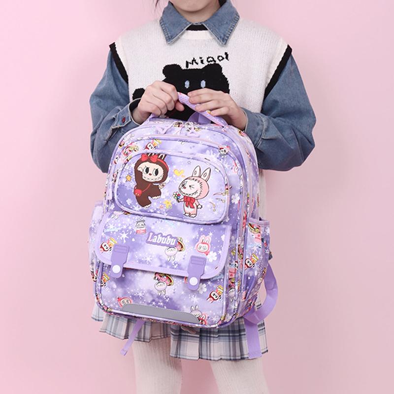 New Cute Children's Backpack Cartoon Printed LABUBU Children's Lightweight Waterproof and Wear-resistant Backpack CLE