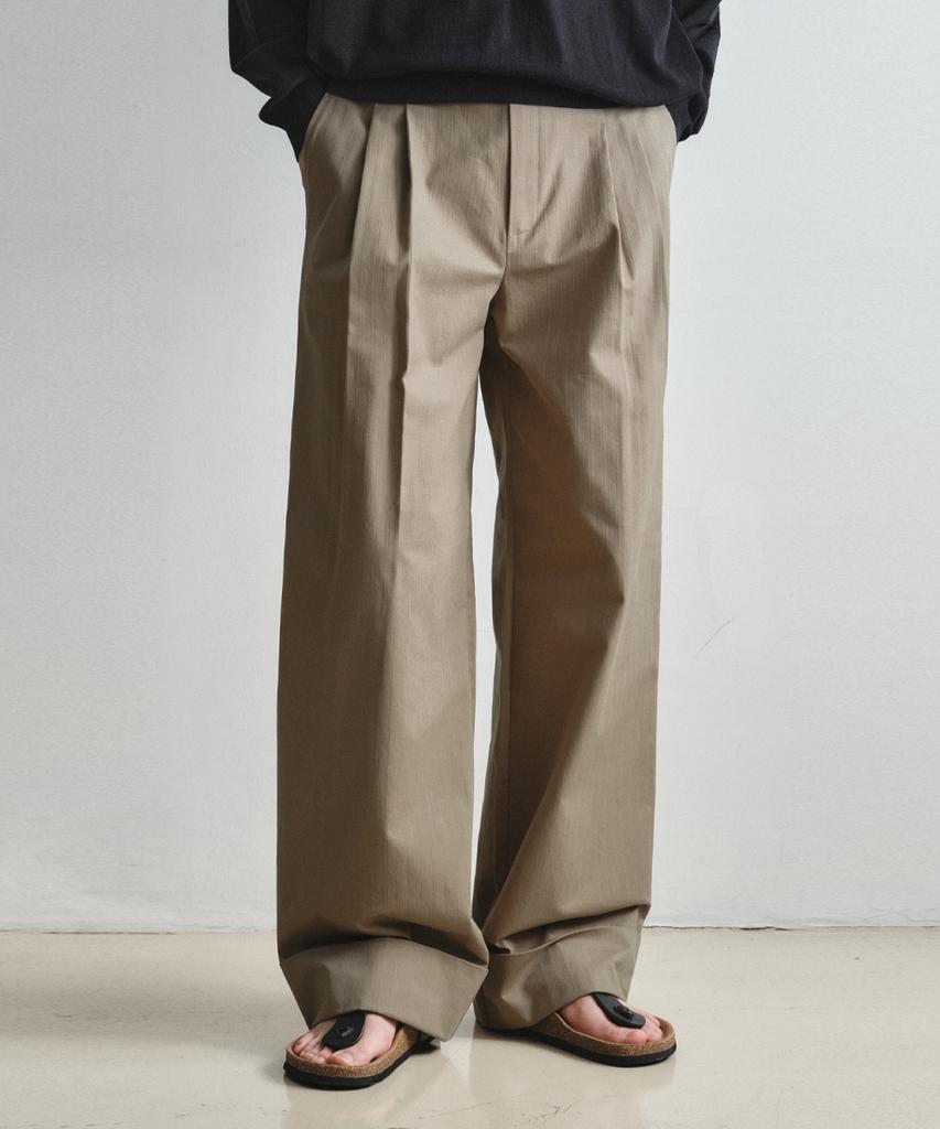 Wednesday Oasis Herring Roll-Up Wide Cotton Pants_Deep Beige(W26Pt05)