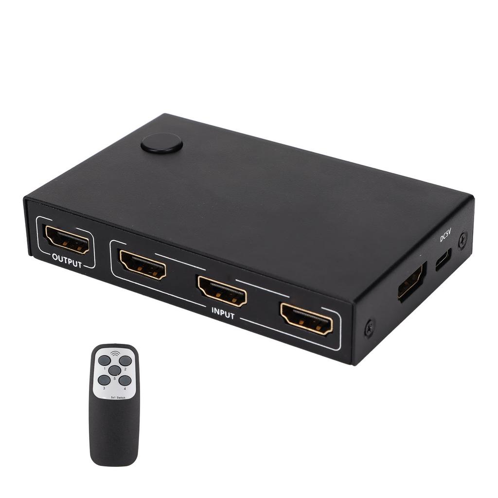 18Gbps HD Multimedia Interface 2.0 5x1 Switcher 5 in 1 Out Switch Selector with Remote Control and