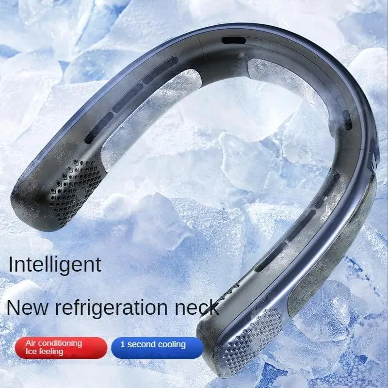 Portable Neck Cooling Fan Hands Free Bladeless Powered Wearable Personal Fan USB Rechargeable Headphone