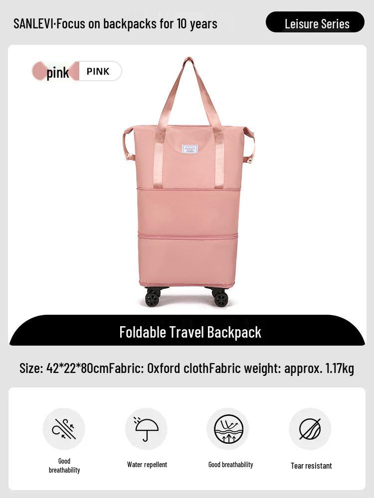 Wheeled Foldable Travel Bag - Lightweight, Expandable, and Portable Storage for Men and Women