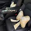 New car headrest waist rest new Chinese creative car decorative throw pillow bow streamer car cushion