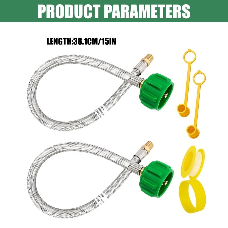 2pack Durability Propane Hose High Pressures Garden Flexible Hose for Reliability Gas Flows In Outdoor Appliances