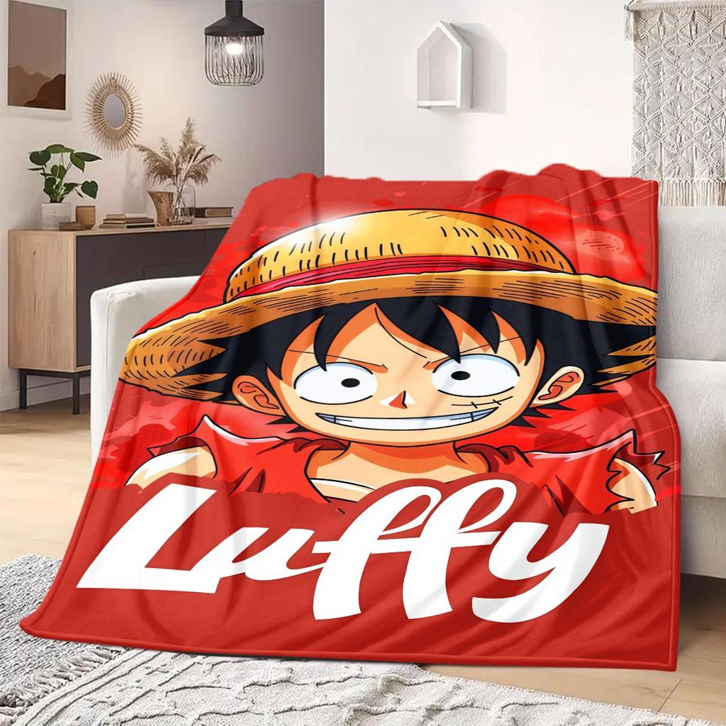 ONE PIECE Monkey D. Luffy Print Blanket Warm Comfortable Flannel Blanket Suitable for Bedrooms,Sofas, Beds,Chairs -QIAO98