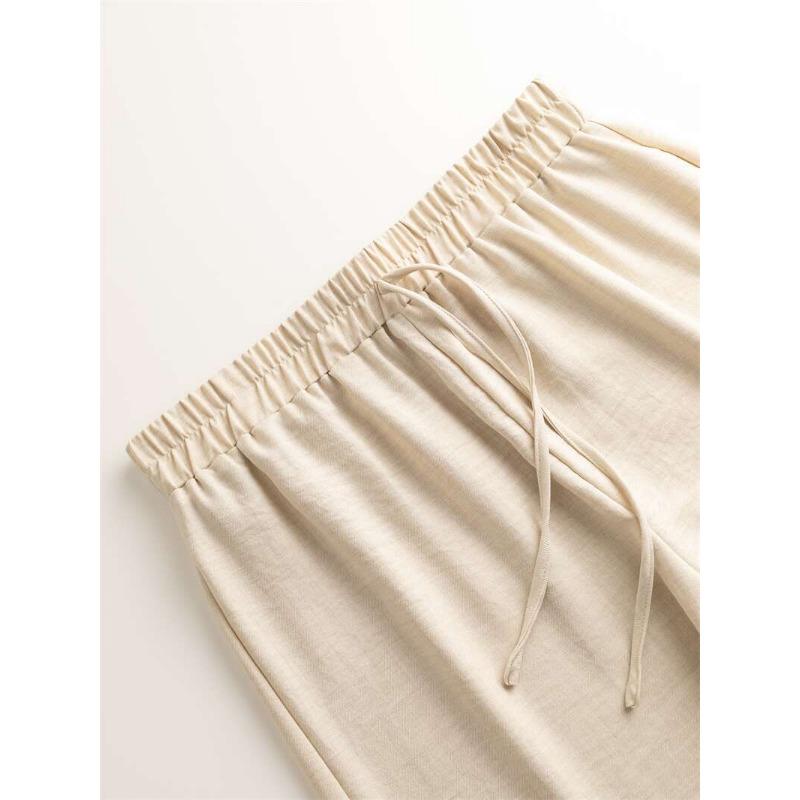 YYFS Damemote Uformelt Vår Høst Ensfarget trykk Langermet POLO Neck Bukser Bukser Drakter