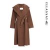ELLASSAY Women's Elegant Wool Blend Hooded Mid-Length Coat EWW354D00300