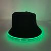 Unisex LED Világítós Hímzett Bucket Kalap Logóval és Egyszínű Lapos Tetővel
