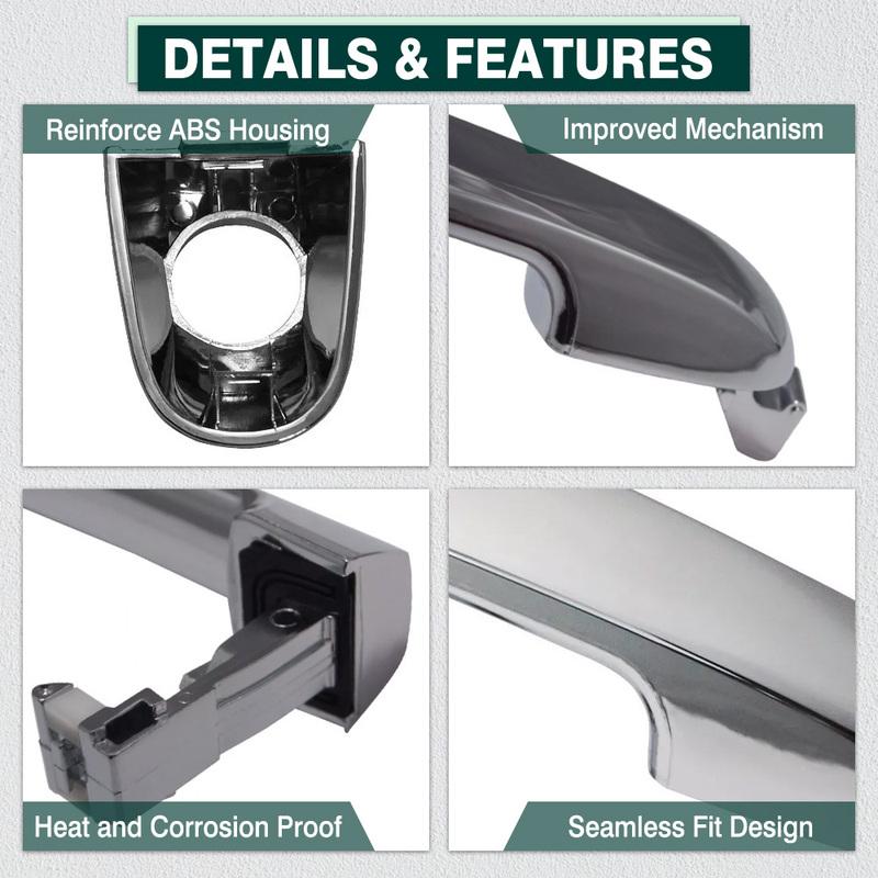 Chrome Car Exterior Outside Door Handle Front Rear Left Right for Hyundai Elantra 2007 2008 2009 2010 2011 2012 82651-2H010 LHD