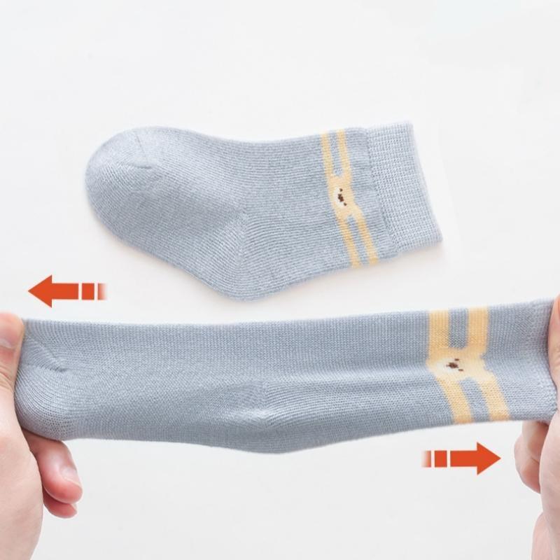 3Pairs/set New Autumn High Elastic Boneless Newborn Baby Tube Socks Toddler Girls Cute Bear In Tube Kids Infant Cartoon Socks