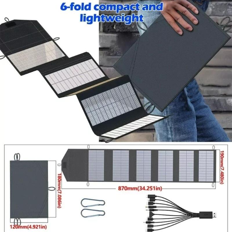 Faltbares Solarladegerät 15W 5V Doppelte USB-Ausgänge Wasserdicht PET-Material Für Wandern Radfahren Reisen Stromversorgung