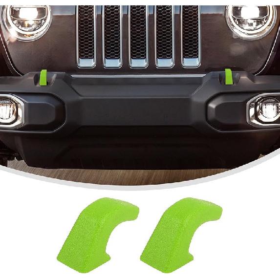 Lkip Tow Hook Covers for Jeep Wrangler 4XE JL JK & Gladiator JT (2007-2025) - Rubber Sleeve Protectors for Front Bumper, Exterior Accessories(Black)