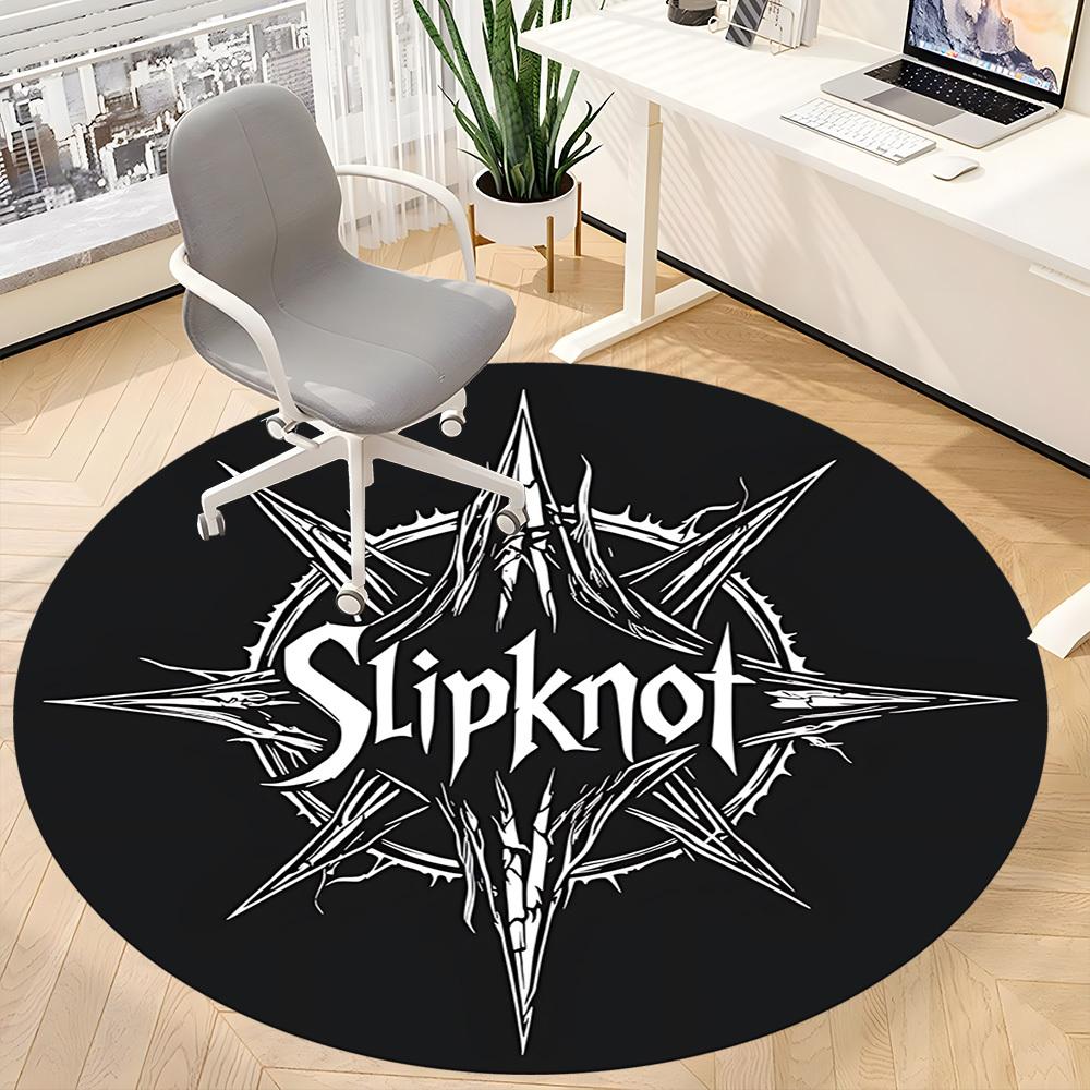 1 Stück Slipknot Band Logo Büro Runder Teppich Perfekt für das Büro Rutschfeste Rückseite, Dekorative Fußmatte yy250916009