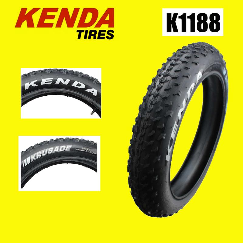 Kenda K1188 20x4.0 Bicycle Tire Krusade Fat Tire 20"x4.00 Wire Clincher SRC Tyre Snowmobile Bicycle Tire Beach Bike Tire