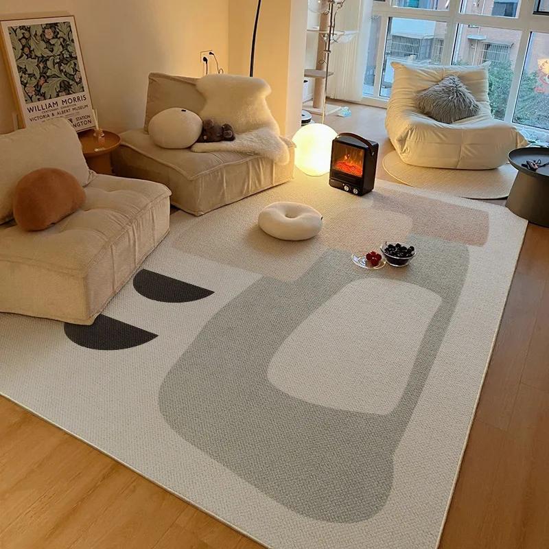 Moderno soggiorno semplice tappeto interamente coperto divano tavolino da tè resistente all'usura antiscivolo facile da curare tappeto in finta cashmere