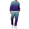 Men's Gradient Print Sweatshirt and Jogger Pants Set - Loose Fit Casual Two-Piece Outfit