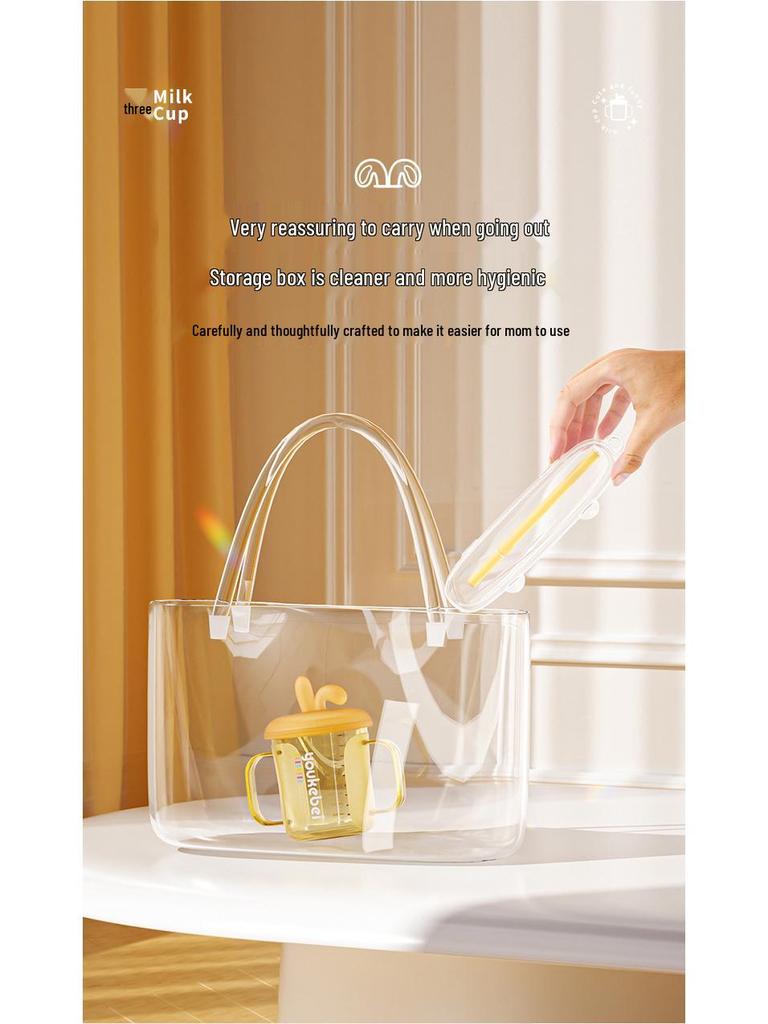PPSU Children's Double-Handled Sippy Cup with Straw – Insulated and Heat-Resistant for Milk, Juice, and Water.