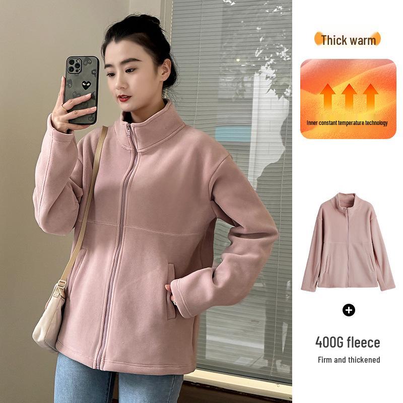 Women's Sherpa Fleece Cardigan Jacket - 2024 Spring/Autumn Collection, Thickened Inner Layer