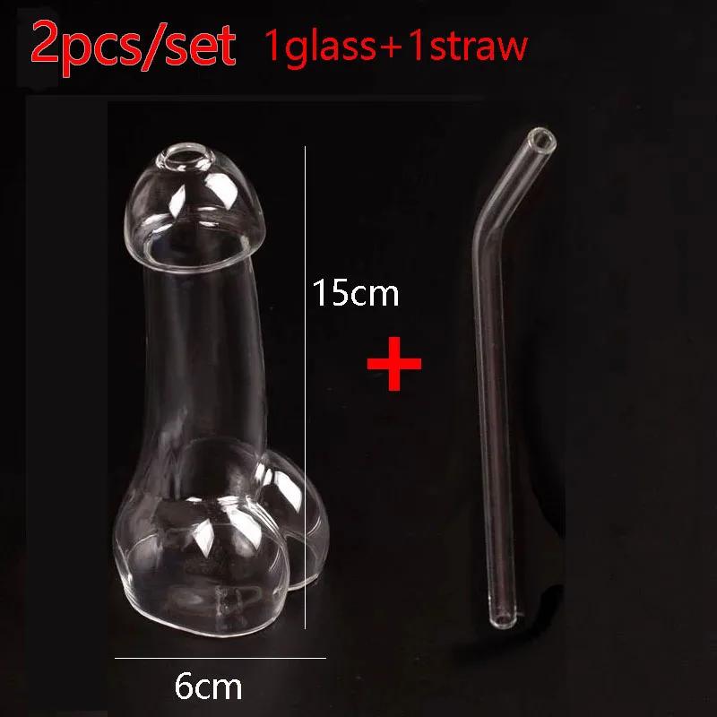 Wine Glasses Cup Genital Penis Glass Cup Dick Cocktail Drinkware Party Beer Cup Funny Interesting Cups Mug Bottle Straw