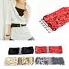 Bling Womens Rivet Sequins Elastic Stretch Wide Waist Belt Waistband Slim Casual