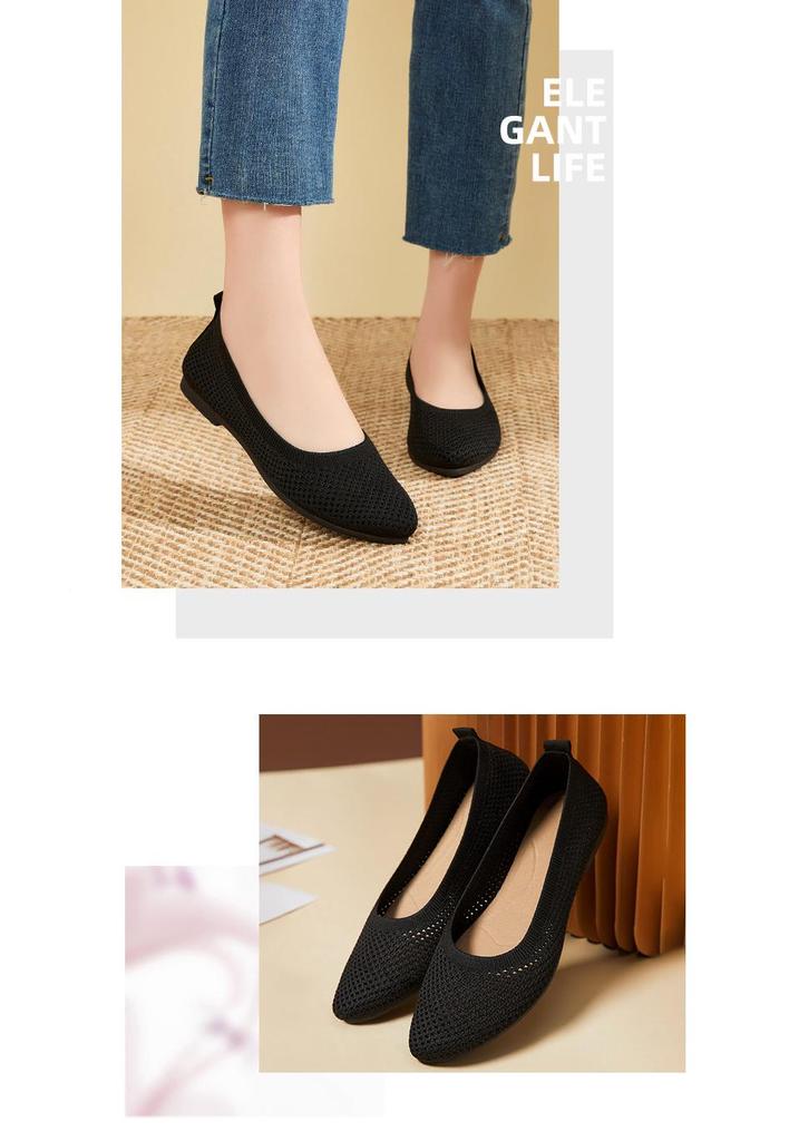 Women's Breathable Knit Loafers - Soft Sole, Slip-On, Casual Summer Flats