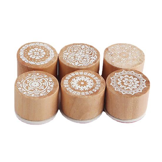6ks inovativní razítko s širokým použitím opakovaně použitelné kompaktní razítko s květinovým vzorem pro každodenní použití