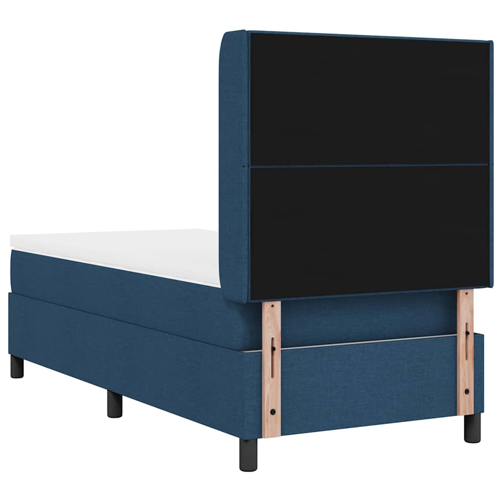 Boxspring Bed with Pillows and Headboard Blue 190 X 90 Cm Fabric