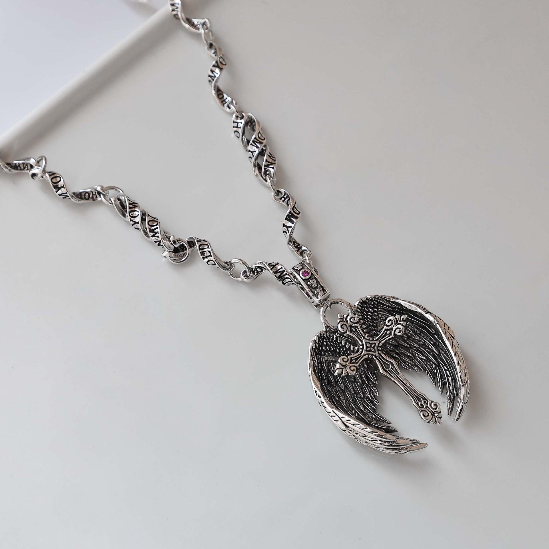 

2025 Подвеска-крест с крыльями ангела: Унисекс Европейские и Американские Хип-Хоп Панк Украшения