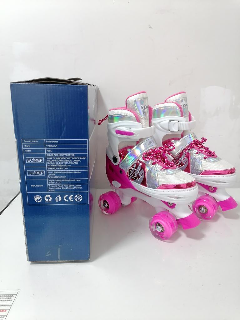 Roller Skates for Kids 4 Size for Children of Different Ages Adjustable Light Up LED Luminous Wheels
