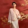 Sancai 2026 Spring Jacquard Disc-Button Cotton Jacket