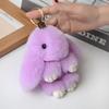 Fashion Pluff Bunny Keychain Lovely Rabbit Fur Keychain Play Dead Rabbit Doll  Women