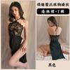 Sexy lingerie lace tube top perspective temptation sexy split-ended long dress lace-up uniform suit