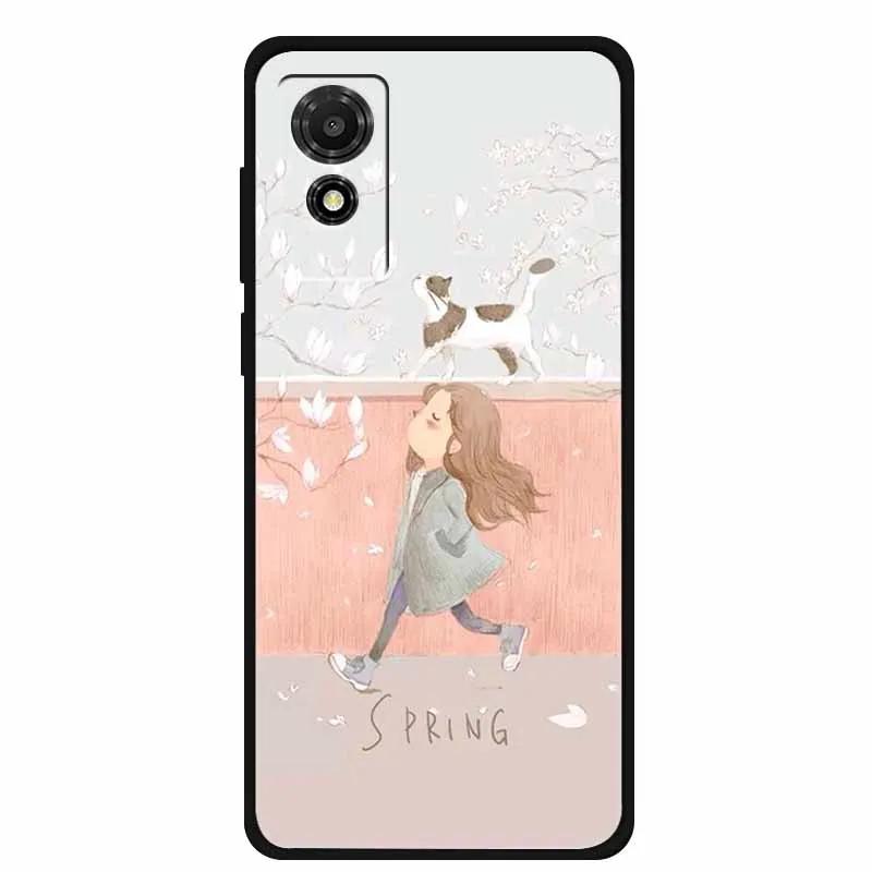 Etui na TCL 501 2024 Miękkie Etui Silikonowy Tylny Pokrowiec na TCL T433D Ochronna Obudowa Etui na TCL 501 Etui Kreskówkowe Zwierzątko TCL501