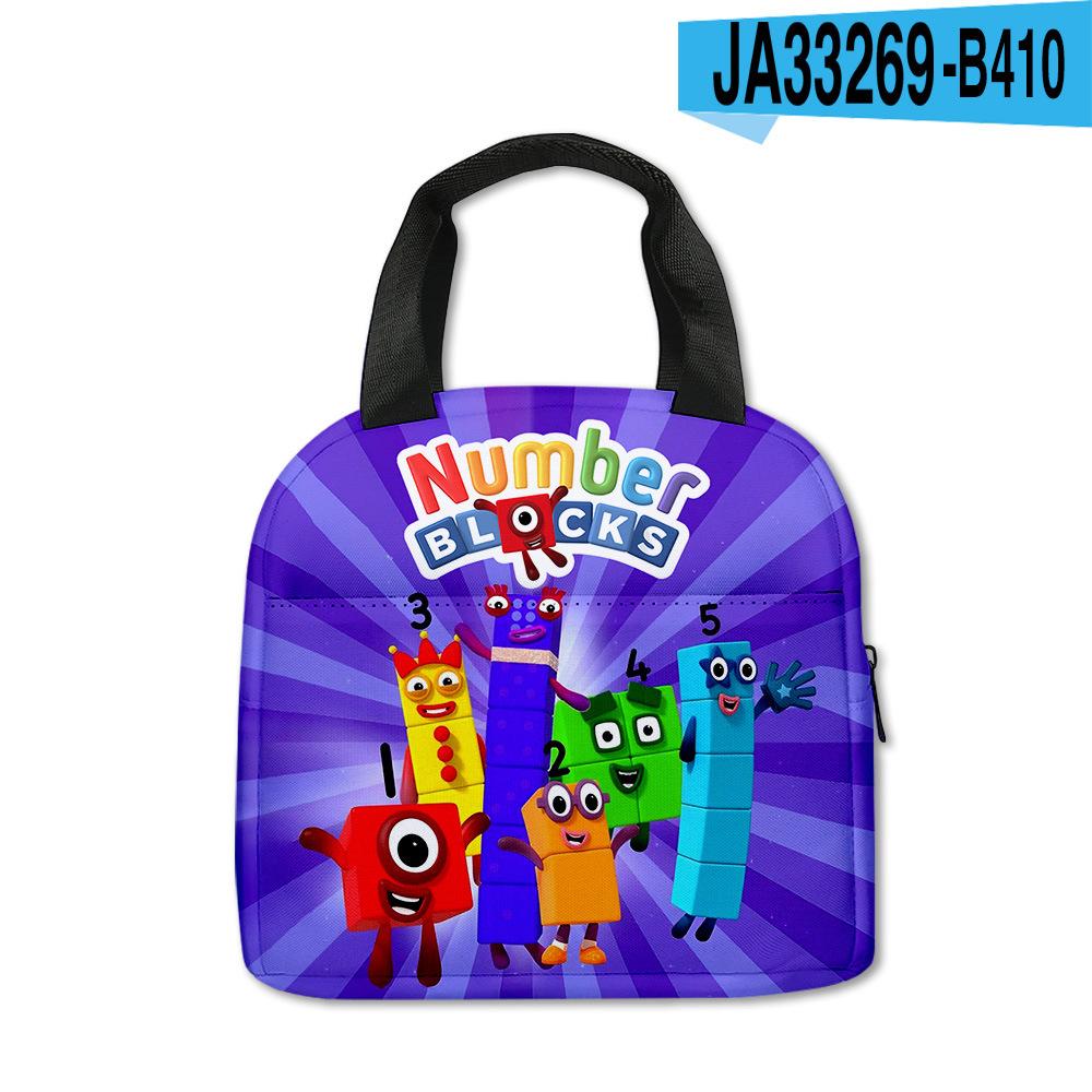 Digital Building Block Numberblocks Lunch Bag Elementary School Student Carry Ice Bag Children'S Meal Bag With Meal Bag