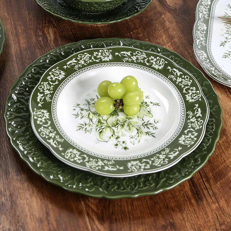 Nordic Style Purple Ceramic Tableware Set: Retro French Bowls, Plates & Dishes - Perfect Housewarming Gift
