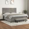 3137977 vidaXL Divan Bed and Mattress Light Grey 180x200cm Velvet
