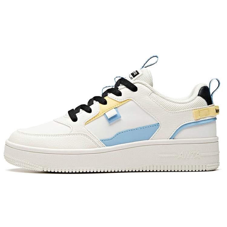 

new Anta Life Collection Lightweight Breathable Wear-Resistant Slip-Resistant Low-Top Skateboard Shoes Women s White Blue 35.5