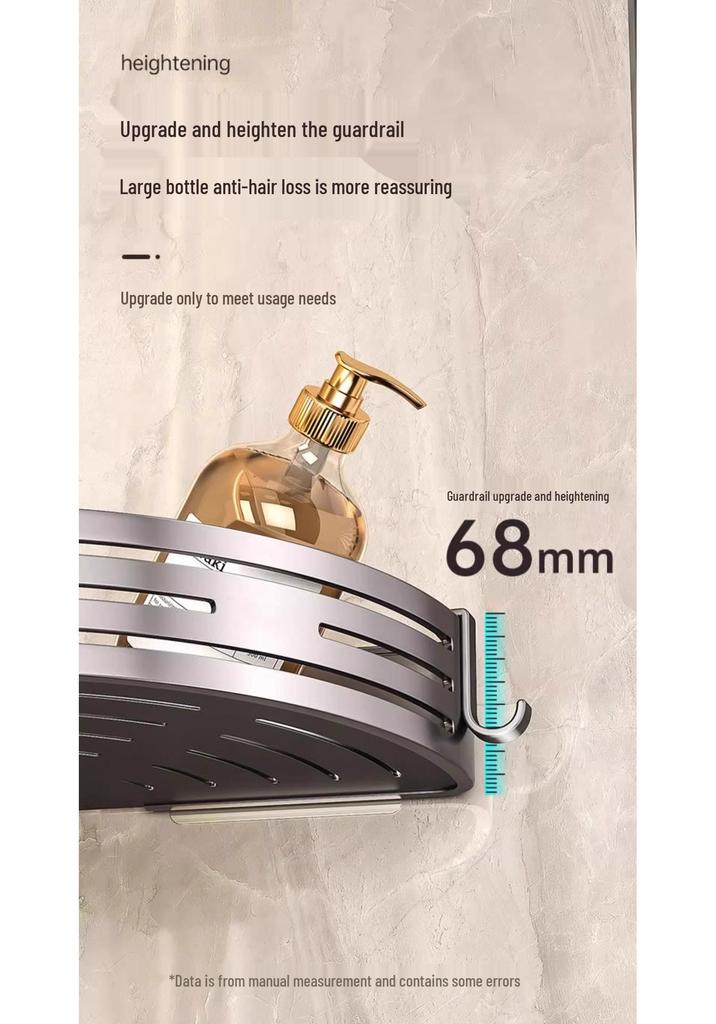 Punch-Free Bathroom Corner Triangle Shelf