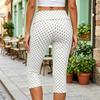 Womens Polka Dot Cropped Slim Fit Casual Pants Low Waist Streetwear 7/8 Length Stretch Cotton Blend